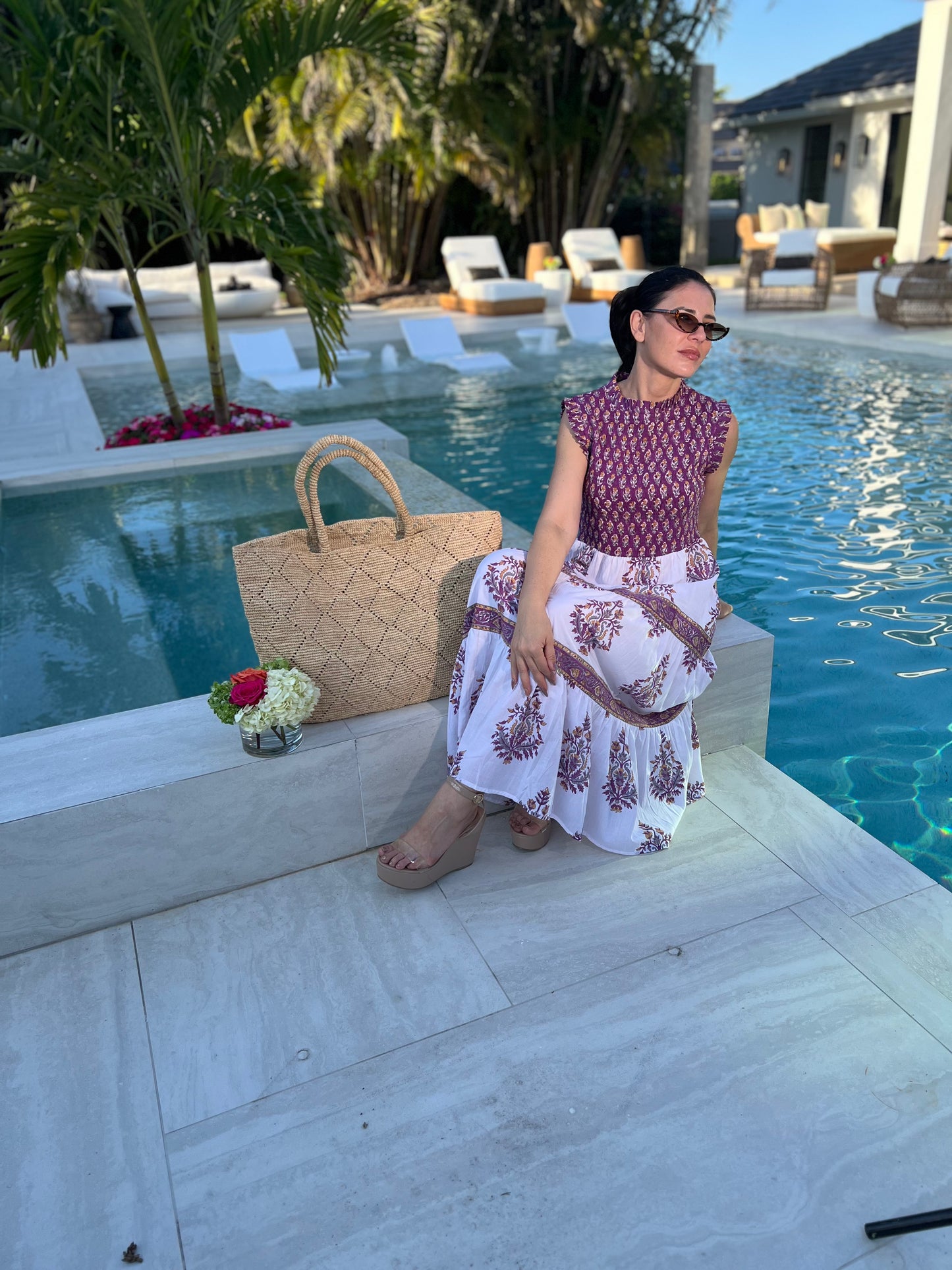 Caroline Dress with Ruffle Sleeve