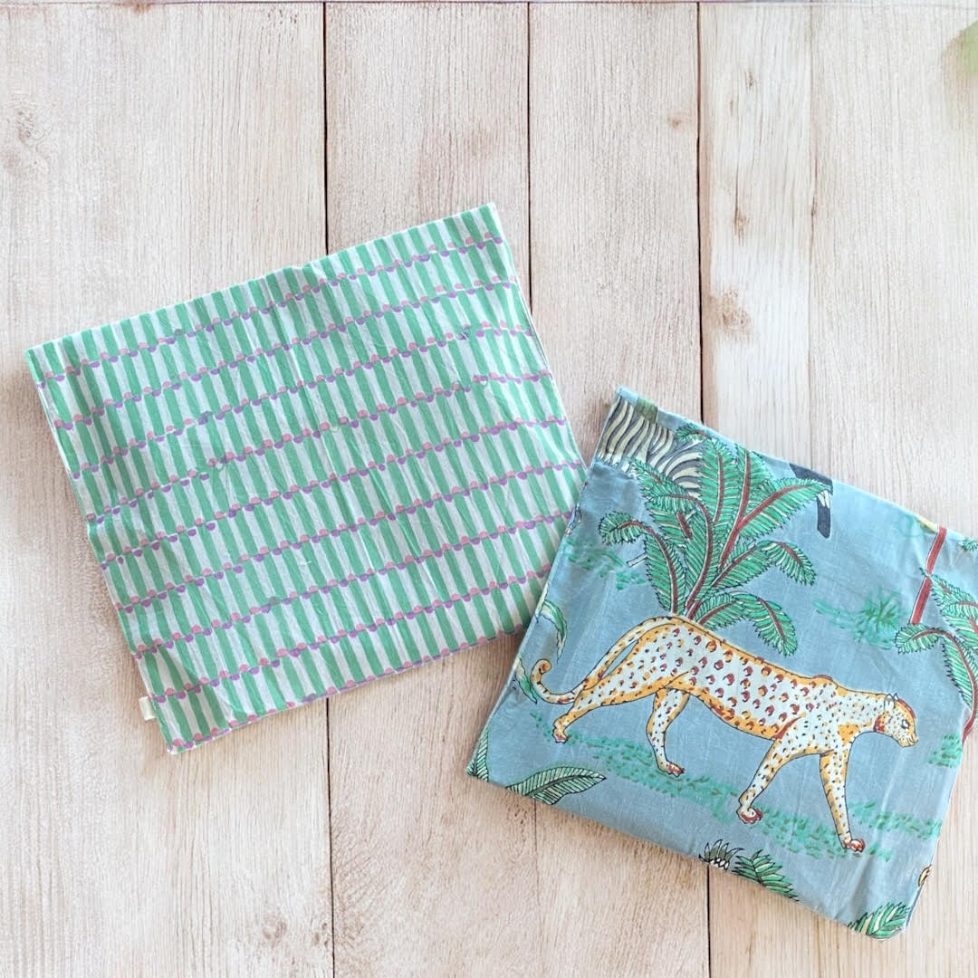 Aqua Animal Print Short Lounge Set