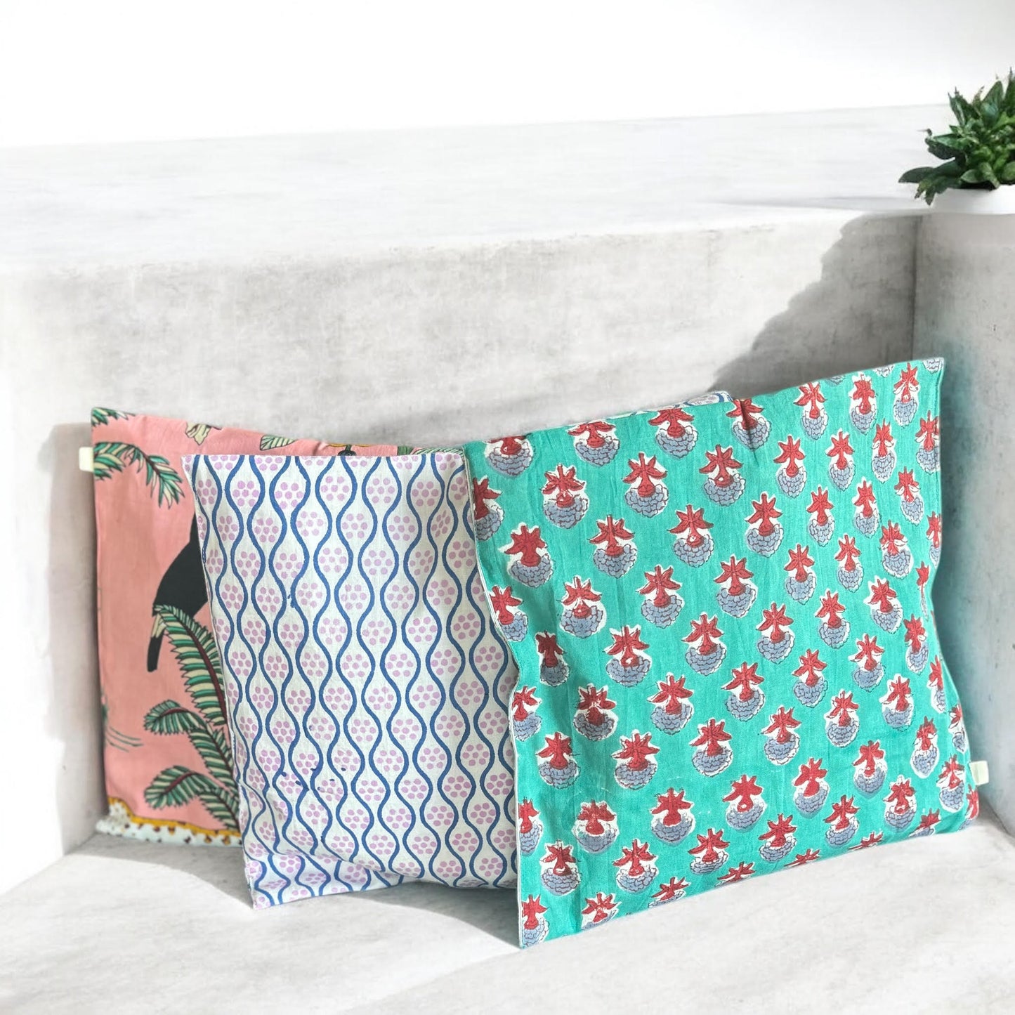 Pink Palm Long Sleeve Lounge Set