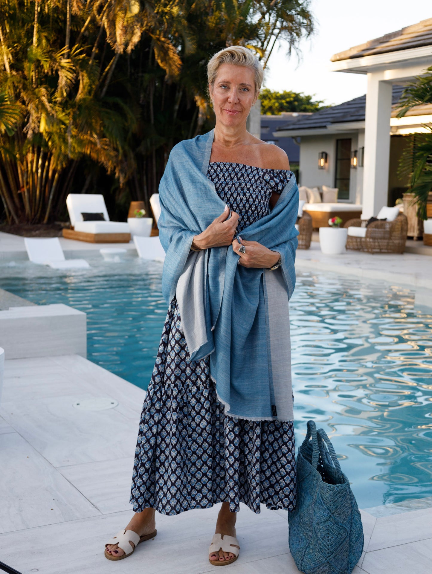 Elena Off Shoulder Smocked Maxi Dress