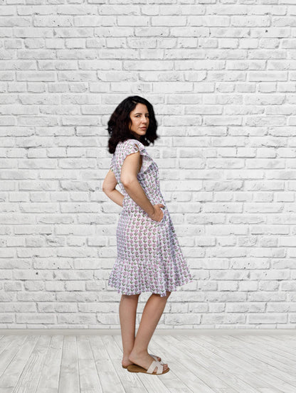 Leyla Floral Print Drawstring Waist Dress